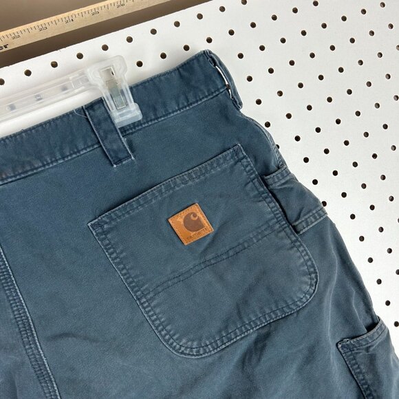 Carhartt Carpenter Navy Blue Faded Work Pants‎ Size 40x30 Grunge Wide Leg Loose - Picture 3 of 7